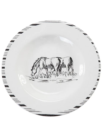 HiEnd Accents Paseo Road by HiEnd Accents Ranch Life Collection Melamine Salad Plates, Set of 4