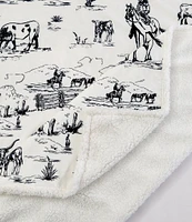 Indigo Hill by HiEnd Accents Ranch Life Western Toile Campfire Sherpa Throw