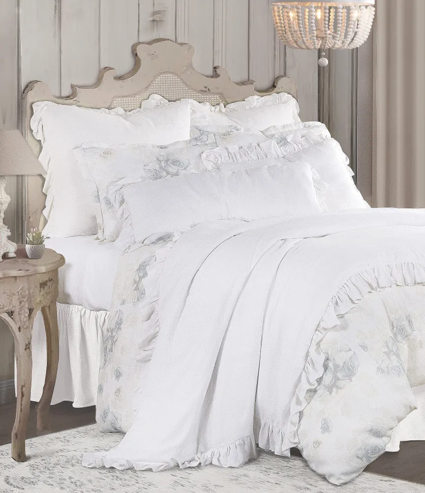 HiEnd Accents Rosaline Floral Washed Linen Duvet Cover Mini Set