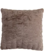 HiEnd Accents Ruched Faux Rabbit Fur Collection Euro Pillow With Down Insert