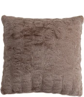 HiEnd Accents Ruched Faux Rabbit Fur Collection Euro Pillow With Down Insert