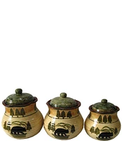 HiEnd Accents Southwest Multi Animal Print and Rustic Bear Canister, 13-Piece Set