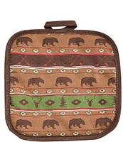 HiEnd Accents Southwest Multi Animal Print and Rustic Bear Canister, 13-Piece Set