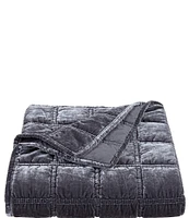 HiEnd Accents Stella Collection Faux Silk Velvet Double Box Stitched Throw Blanket