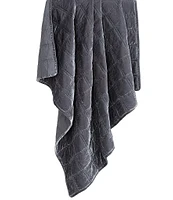 HiEnd Accents Stella Collection Faux Silk Velvet Double Box Stitched Throw Blanket