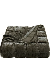 HiEnd Accents Stella Collection Faux Silk Velvet Double Box Stitched Throw Blanket