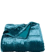 HiEnd Accents Stella Collection Faux Silk Velvet Double Box Stitched Throw Blanket