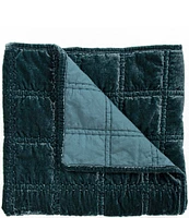 HiEnd Accents Stella Collection Faux Silk Velvet Double Box Stitched Throw Blanket