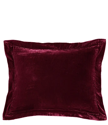 HiEnd Accents Stella Collection Faux Silk Velvet Flanged Dutch Euro Pillow