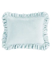 HiEnd Accents Stella Collection Faux Silk Velvet Ruffled Dutch Euro Pillow