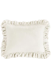 HiEnd Accents Stella Collection Faux Silk Velvet Ruffled Dutch Euro Pillow