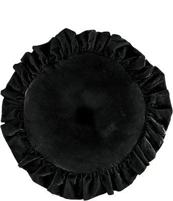 HiEnd Accents Stella Silk Ruffled Trim Round Pillow