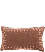 HiEnd Accents Stella Silk Velvet Embroidered Lumbar Pillow