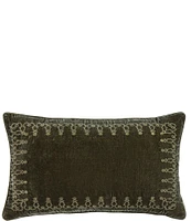 HiEnd Accents Stella Silk Velvet Embroidered Lumbar Pillow