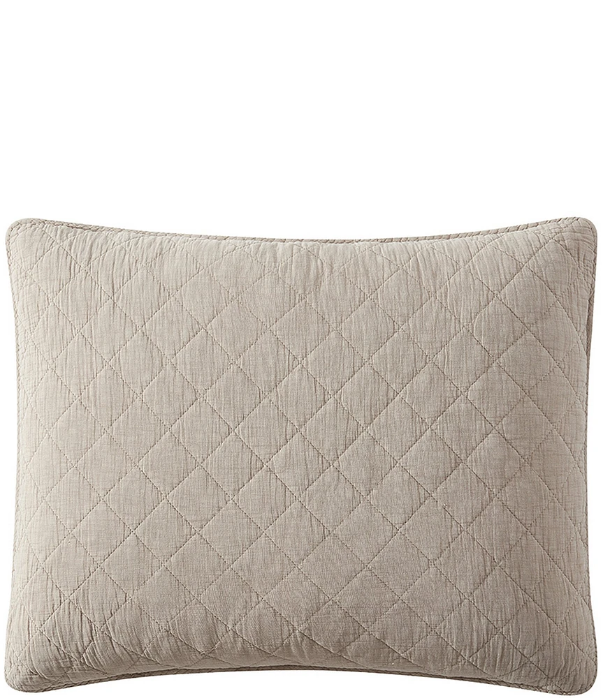 HiEnd Accents Stonewashed Cotton Gauze Diamond Quilted Stitch Pillow Sham