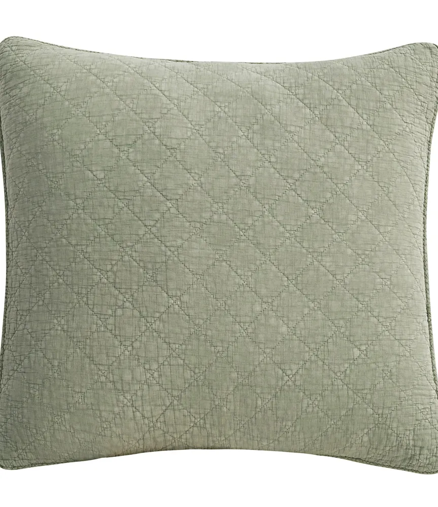 Hiend Accents Stonewashed Cotton Gauze Diamond Stitch Euro Sham