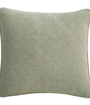 Hiend Accents Stonewashed Cotton Gauze Diamond Stitch Euro Sham