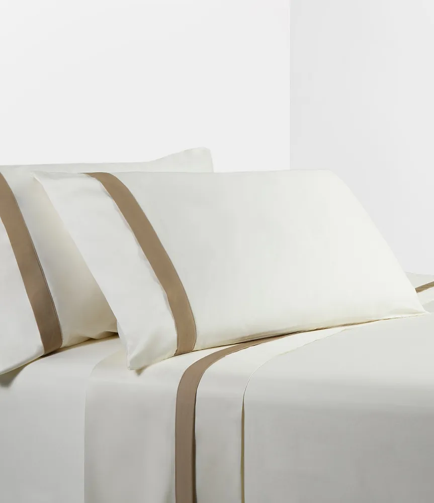 HiEnd Accents 350-Thread Count Tan Flange Sheet Set