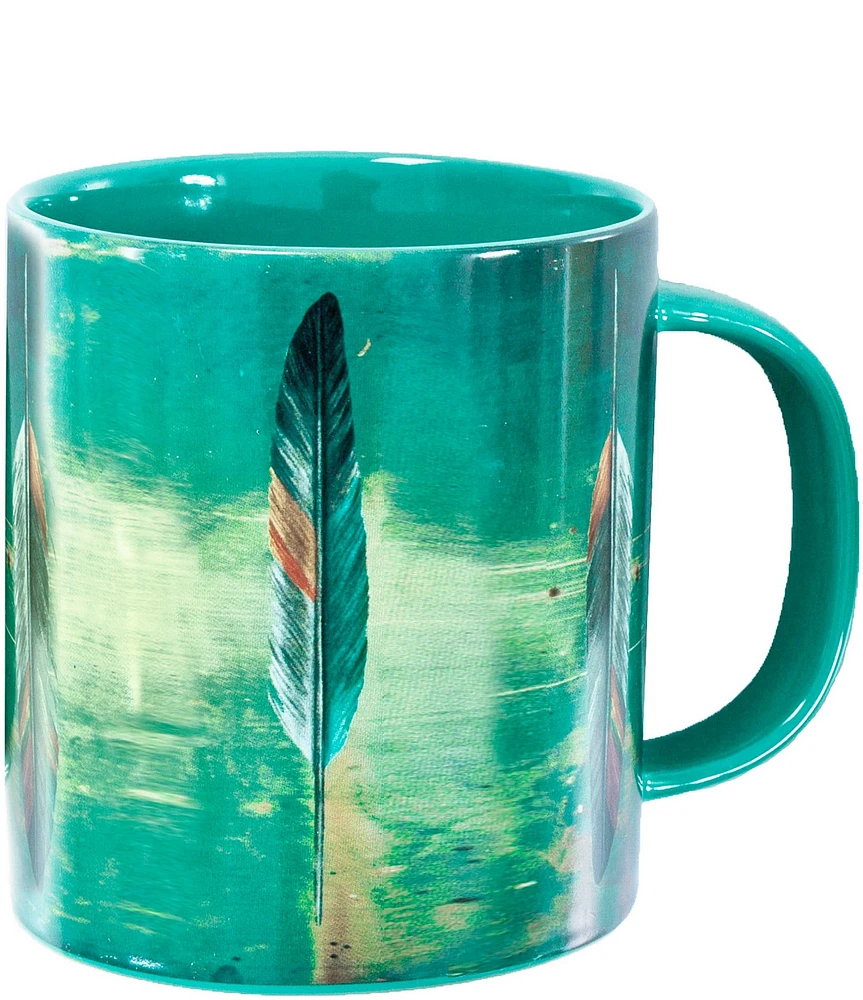 HiEnd Accents Tossed Feather Coffee Mugs, Set of 4