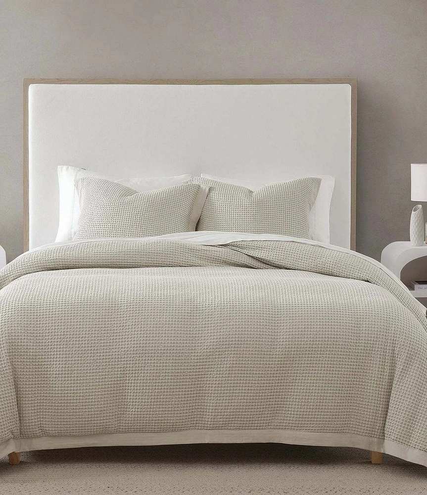 HiEnd Accents Stonewashed Cotton Waffle Weave Duvet Cover Mini Set