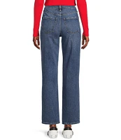 High Rise Ankle Crop Straight Jeans