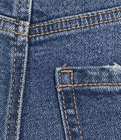 High Rise Ankle Crop Straight Jeans