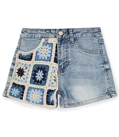 Hippie Girl Big Girls 7-16 Crochet Denim Shorts