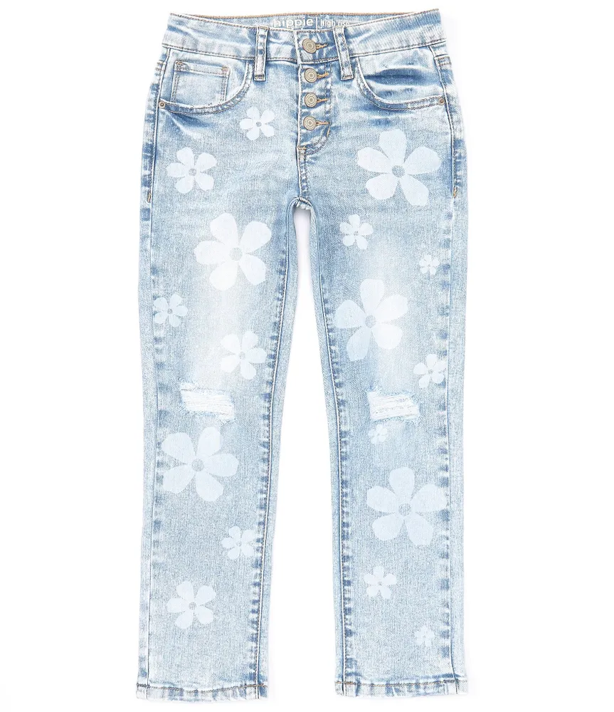 Hippie Girl Big Girls 7-16 Daisy Discharge Denim Jeans