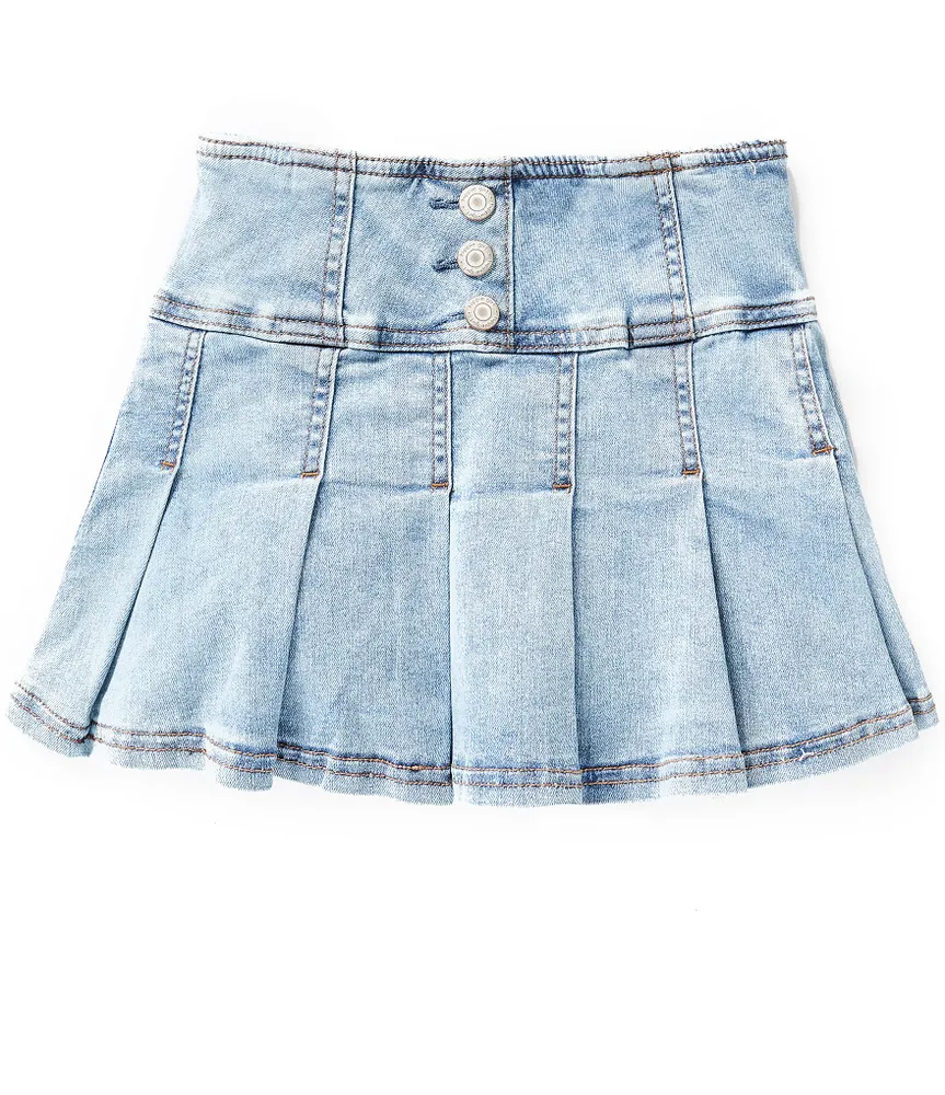 Hippie Girl Big Girls 7-16 Pleated Denim Skirt