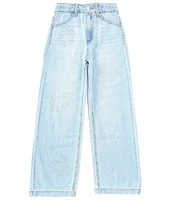 Hippie Girl Big Girls 7-16 Rhinestone-Embellished-Heart Wide Leg Jeans