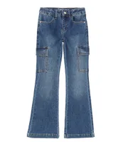 Hippie Girl Big Girls 7-16 Side Cargo Pocket Denim Flare Jeans