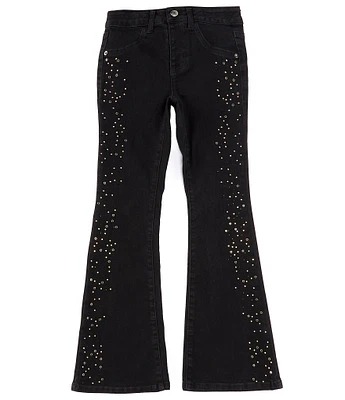 Hippie Girl Big Girls 7-16 Sparkle Side-Detail Flare Leg Jeans