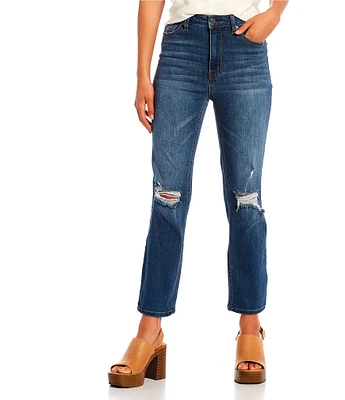 Hippie Laundry High Rise Distressed Slim Straight Leg Jeans