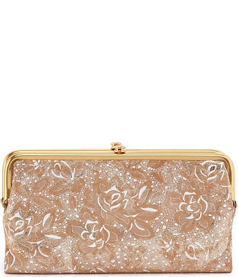 HOBO Lauren Gilded Petals Metallic Leather Wallet Clutch