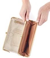 HOBO Lauren Sand Shimmer Leather Wallet