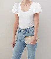 HOBO Lauren Sand Shimmer Leather Wallet