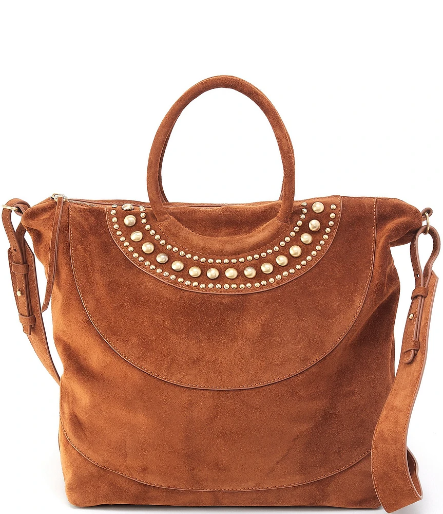 HOBO Maggie Studded Suede Satchel Bag