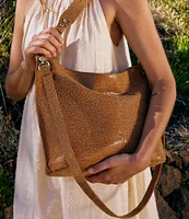 HOBO Pier Convertible Cedar Crackle Print Leather Hobo Shoulder Bag