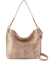 HOBO Pier Convertible Gilded Beige Iridescent Leather Hobo Shoulder Bag