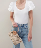 HOBO Sable Cream Raffia Wristlet