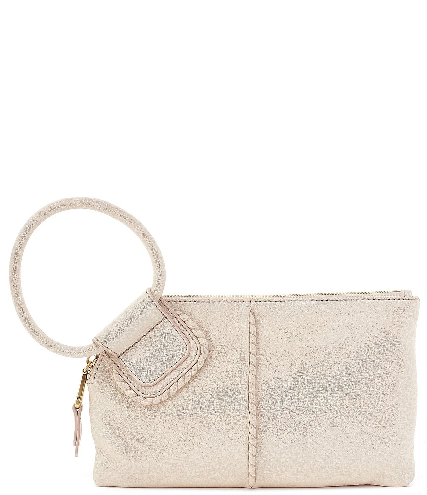 HOBO Sable Sand Shimmer Leather Wristlet Clutch