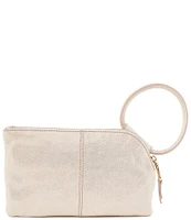 HOBO Sable Sand Shimmer Leather Wristlet Clutch