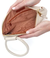 HOBO Sable Sand Shimmer Leather Wristlet Clutch