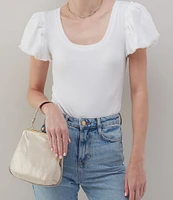 HOBO Sand Shimmer Alba Frame Crossbody Bag