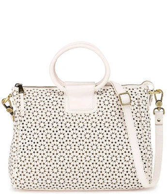 HOBO Sheila Ecru Daisey Perforated Medium Satchel Bag