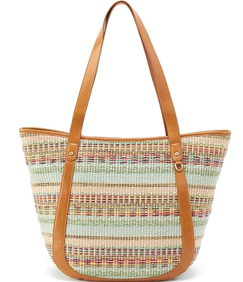 HOBO Sonder Sea Dream Stripe Straw Tote Bag