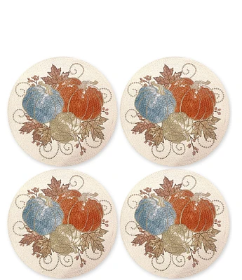 Homewear Harvest Gilded Pumpkins Placemats, Set of 4