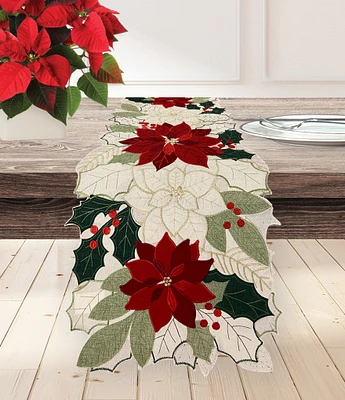 Homewear Holiday Yule Poinsettia Runner, 72#double;