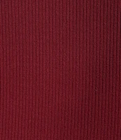 Honey & Sparkle 90s Rib Knit Scoop Neck Pico Edge Rosette Trim Short Sleeve A-Line Skater Dress