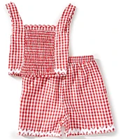 Honey & Sparkle Big Girls 7-16 Gingham Printed Smocked Tank & Shorts Set